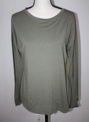 Columbia Women's Large Long Sleeve T-Shirt Activewear Outerwear Green Solid