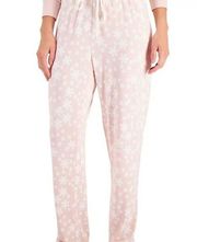 Charter Club Butter Soft Printed Pajama Pants in Pink Snowflakes Size XL NWT