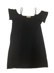 Black Cold Off Shoulder Short Sleeve Dress Medium