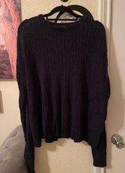 Womens oversize knit cropped sweater size XL pre-owned