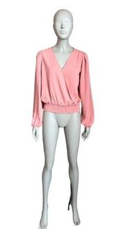 NWT Olive & Oak Pink Long Sleeve Cropped Top