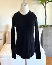 Saks Fifth Avenue Black Cold Shoulder Cashmere Pullover Sweater Size M