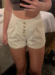 High Waisted Cream Shorts