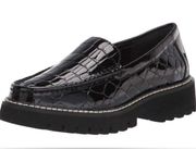 Hope Crocodile Embossed Patent Leather Lug Sole Platform Loafers