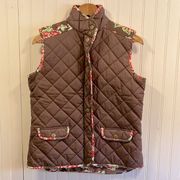 Matilda Jane brown floral quilted vest