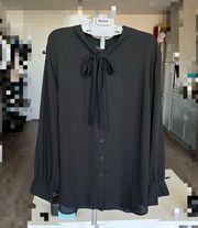 tie neck chiffon shirt