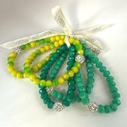 Amrita Singh green and yellow stretchy bracelet bundle