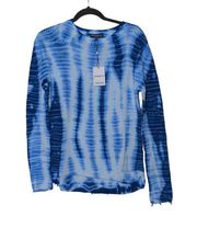 Generation Love Indigo Tie Dye Margot Sweater Silk Blend Distressed Hem M New