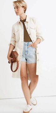 Madewell  Long Belted Chore Coat Cream Ivory Size XL **Missing Belt