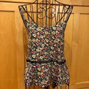 LA Hearts floral pink yellow babydoll Top size M