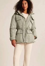 NWT Abercrombie Green Utility Parka