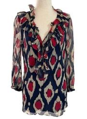 Diane von Furstenberg DVF Women Size 6 Blouse 100% Silk 13-33