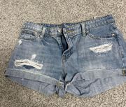 Distressed Denim Shorts