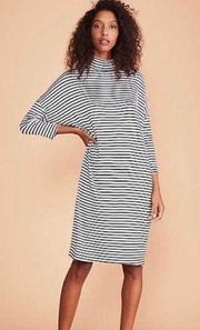 LOFT Lou & Grey Womens Size XS Dress Casual Turtleneck Black White Stripe Dolman