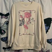 Framed butterfly crew neck sweater