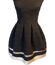 Sans Souci Black Gold strapless Molded Mini Dress