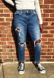 GAP best girlfriend distressed/ripped denim jeans