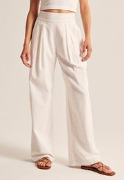 Linen-Blend Ultra Wide Leg Pant