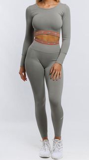 Leggings AND Long sleeve Set - Stone Grey (Arise Scrunch V3)