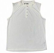 Adrianna Papell White Button Up Sleevless Tank Top White Women’s‎ Small