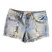 Angel Kiss Girls Mid-Rise Destroyed Jean Shorts Size 0