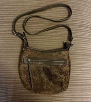 Maurizio Taiuti Italian Calf Fur Brown Leather Crossbody Purse Bag