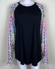 Acting Pro Rainbow Metallic Leopard Raglan Sleeve Shirt