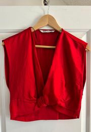 Red Satin Top