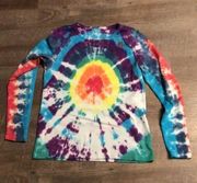 Lands'End Custom Rainbow Bullseye Tie Dye  T-shirt size M Pride