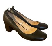 Ann Taylor black round toe block heel pumps 8.5