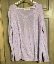 FADED GLORY SZ XL (16-18) Acrylic/Cotton Lavender Purple Thin Pullover Sweater