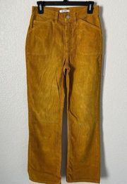 NWT RE/DONE 70'S POCKET LOOSE FLARE CORDUROY MUSTARD PANTS SZ 25