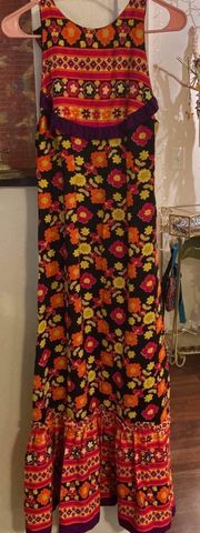 70’s Vintage Floral Maxi Dress 