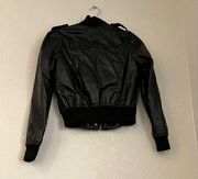 Max Azria  Miley Cyrus black bomber Moto jacket S