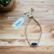 Kendra Scott NWT! Elaina Gold Adjustable Chain Bracelet in Cobalt Cat’s Eye