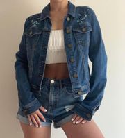 Blue Embroidered Denim Jacket 