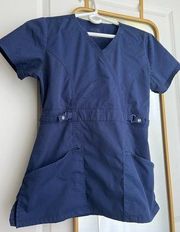 🩻 luxe, size s women’s, scrubs shirt color navy form fitting, feminine