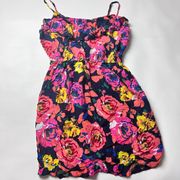 Justify Women's Thin Adjustable  Strap Floral Elastic Waist Dress Sz M