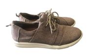Toms Del Rey Lace Up Sneaker Sz. 7.5 Desert Taupe Poly Canvas Casual Shoe