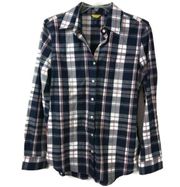 Med Prince and Fox Plaid Print Button Down Shirt