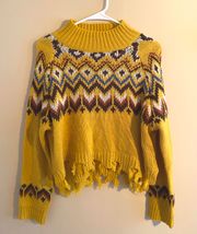 Retro Crop Yellow Sweater