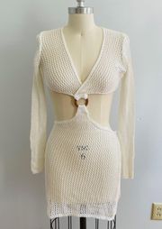 Crochet O Ring Beach Dress- Cream- Size Medium- NWT