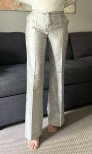 Emporio Armani 100% Silk Flare Pants - Silver - Size 6