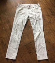 CAbi white slim boyfriend size 8 jeans