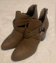 Brown Ankle Boots with Heel by Charlotte Russe in size 9