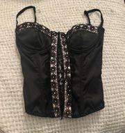 Black and light pink corset top  