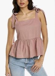 Madewell Rosalie Tie Strap Tank Top In Textured Gingham Women's Size Small