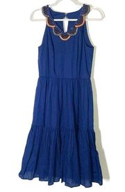 Cynthia Steffe Bead Embellished Neckline Tiered Dress Size 8