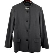 Giorgio Armani Le Collezioni Button Up Suit Jacket Formal 100% Wool Gray 42/8