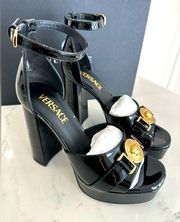 Versace Black Patent Sandals